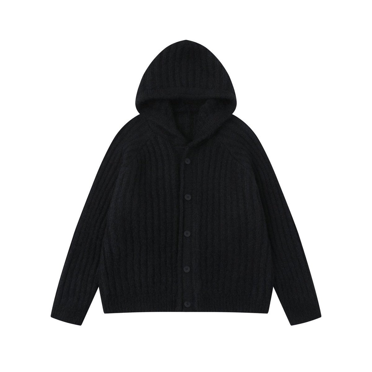 COZY LINE | Ribbed Knit Button Hoodie - Luxuryurbanwear