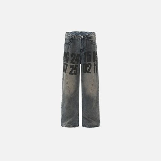 Retro High Street Double-Sided Printed Jeans - Luxuryurbanwear