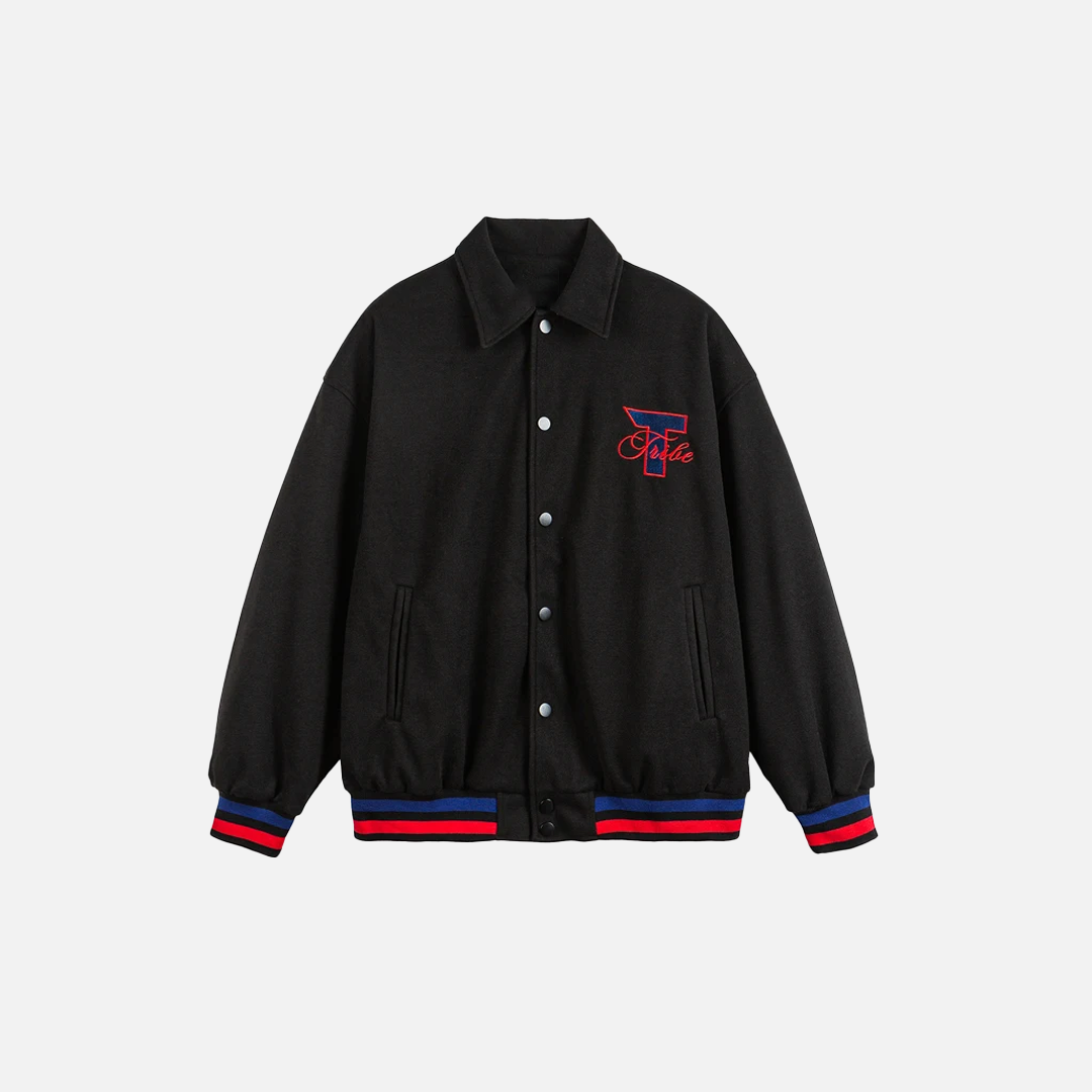 Y2K Casual Embroidered Varsity Baseball Jacket - Luxuryurbanwear
