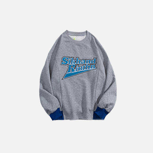 Embroidered American Style Round Neck Sweatshirt
