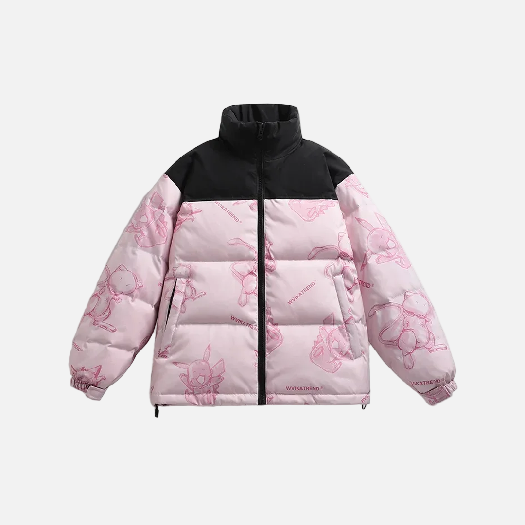 Cartoon Pattern Hip Hop Down Puffer Jacket