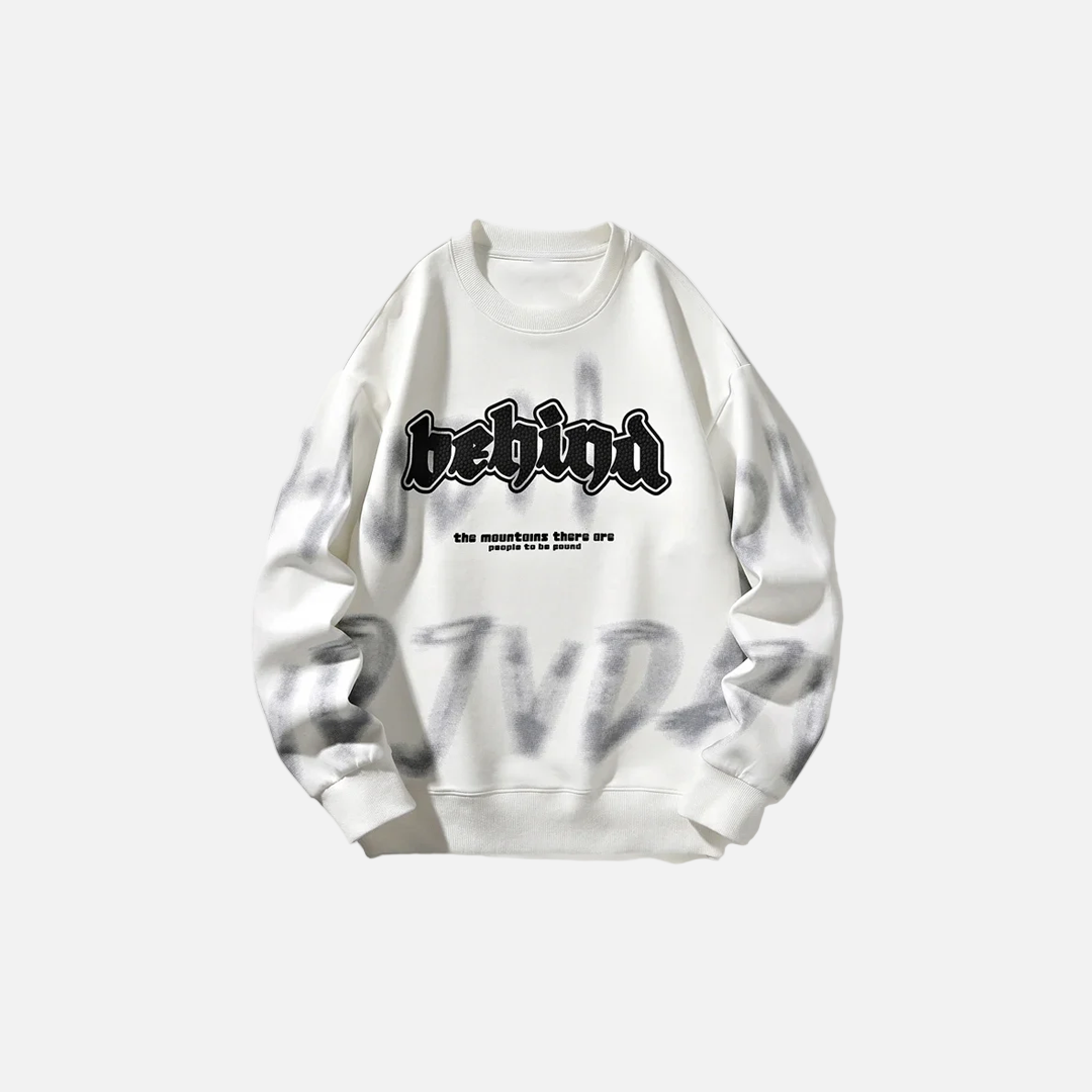 Cozy Letter Print O-Neck Loose Fit Sweatshirt - Luxuryurbanwear