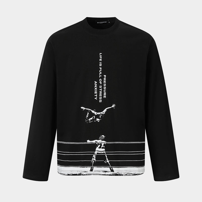 Wrestling Graphic Print | Streetwear Sweatshirt - Luxuryurbanwear