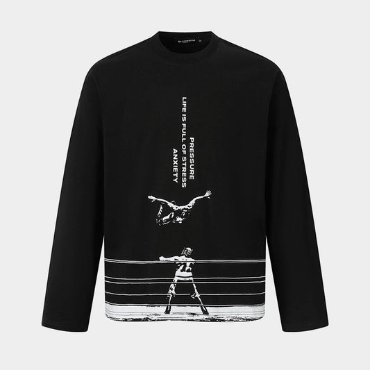 Wrestling Graphic Print | Streetwear Sweatshirt - Luxuryurbanwear
