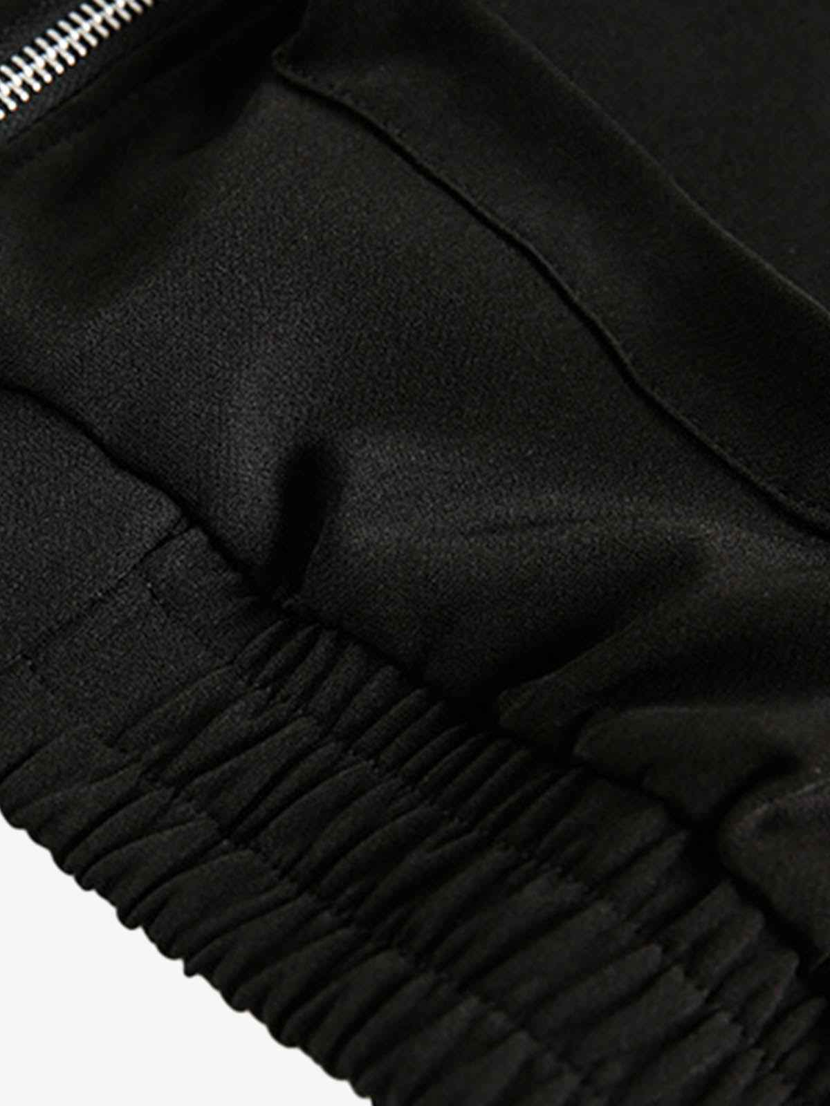 Structured Lapel Zip Front Pocket Jacket