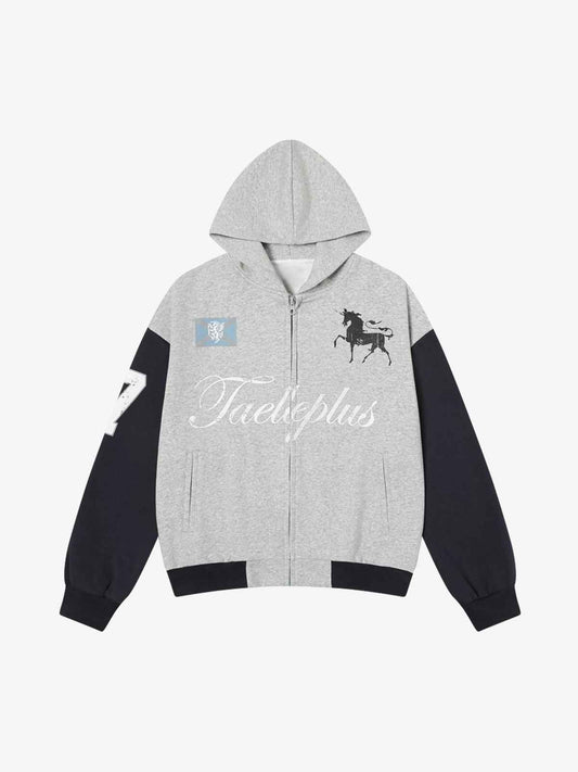 Vintage Jersey Knitted Cardigan Zip Up Hoodie
