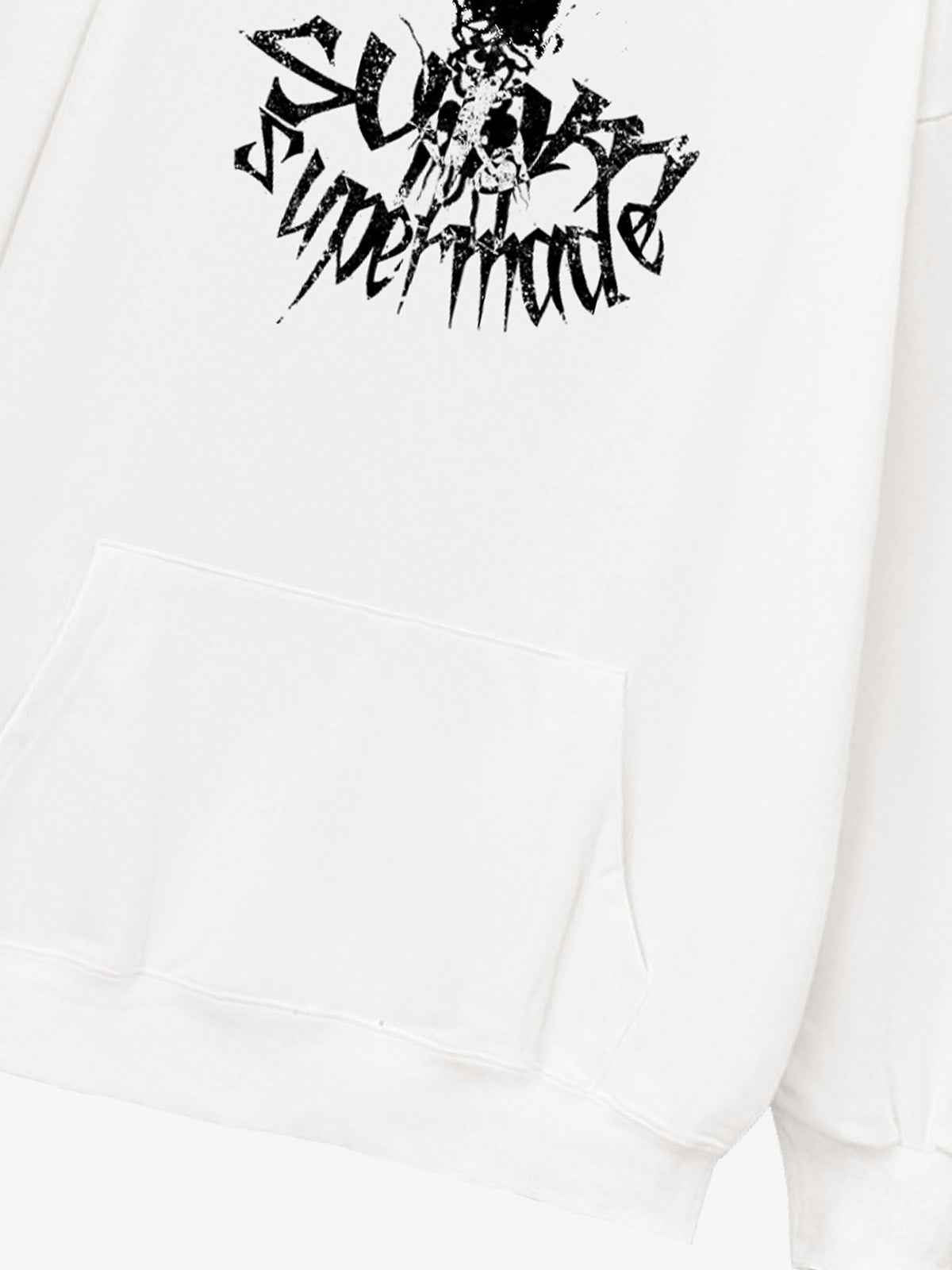 Gothic Devil Graphic Washed Hoodie