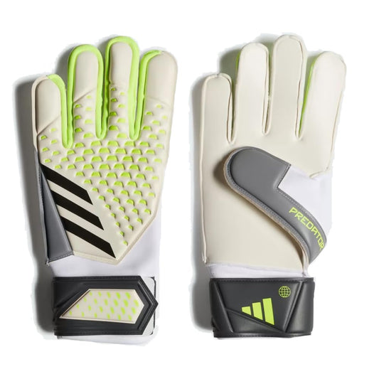 adidas Unisex-Adult Match Predator Goalie Gloves White/Lucid Lemon/Black 7