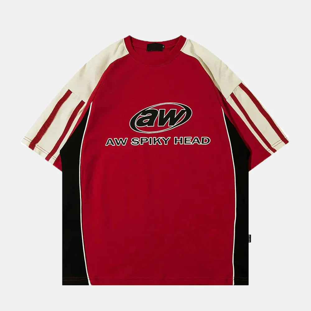 AW | Strip Racing Varsity T-Shirt - Luxuryurbanwear
