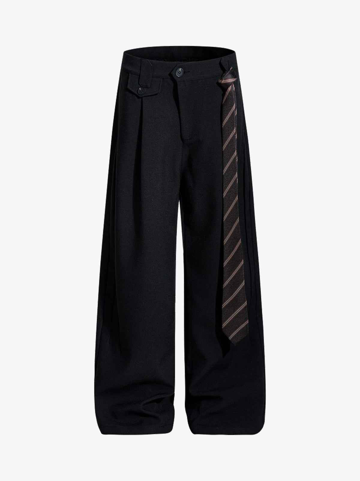 Tie Detail Relaxed Fit Draped Suit Pants