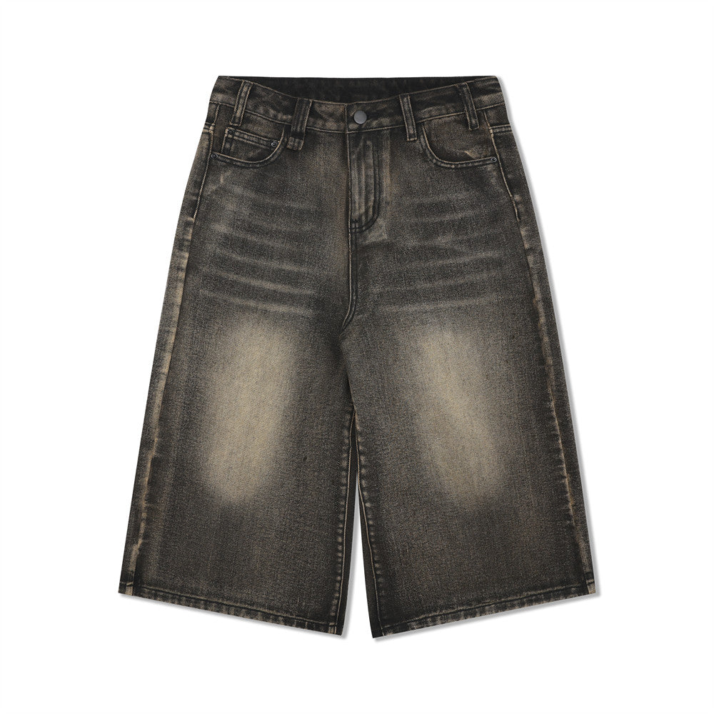 Acid Wash Knee-Lenght Jorts - Luxuryurbanwear