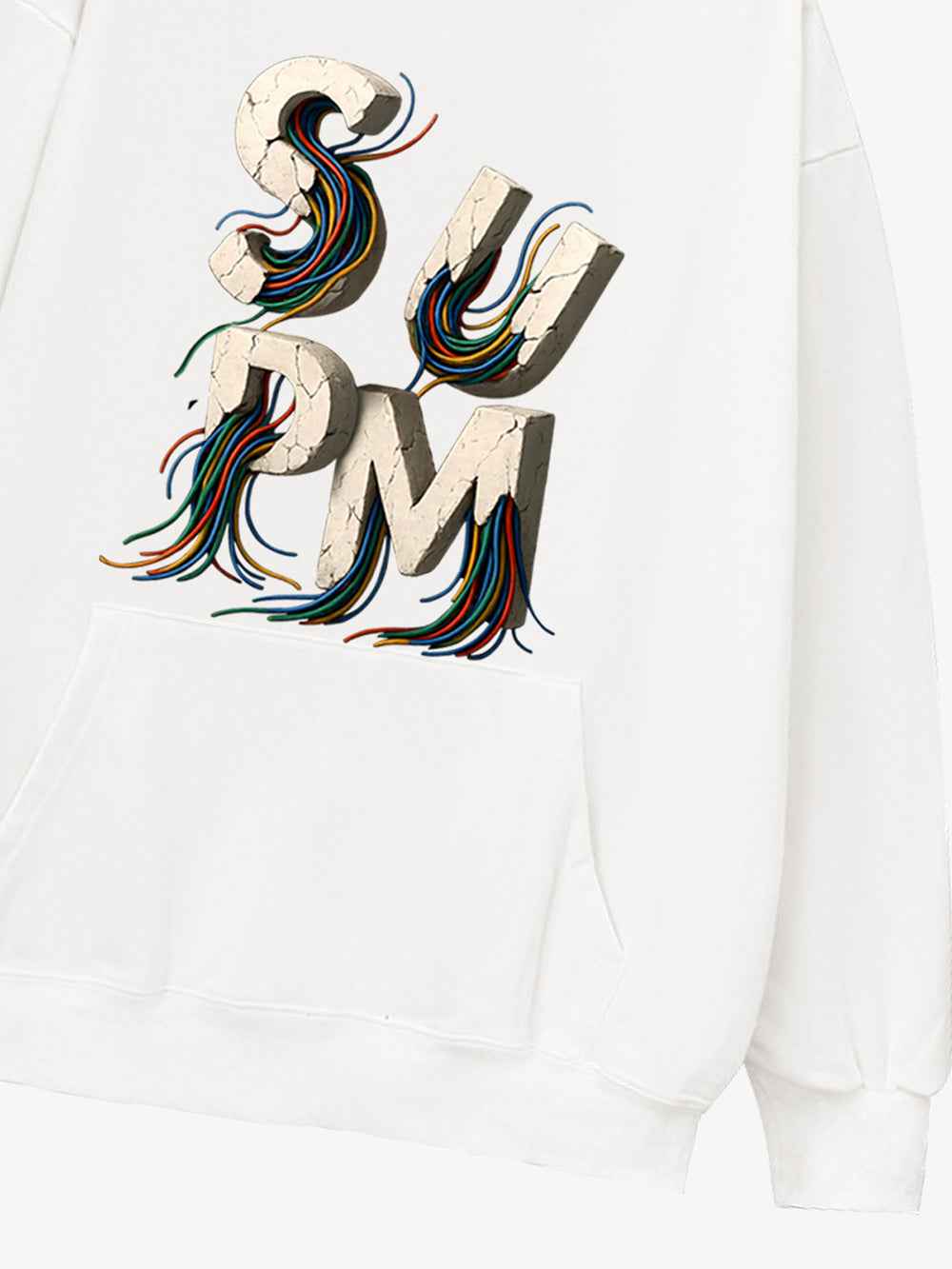 French Terry Streetwear Gravel Wire Font Hoodie