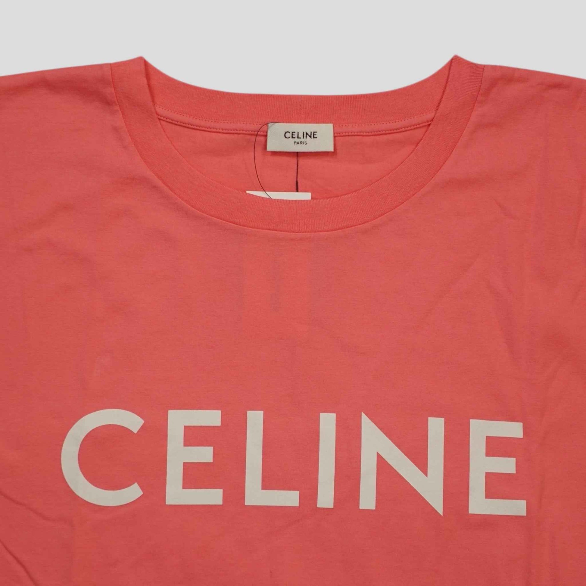 Celine Homme Logo Tee in Pink