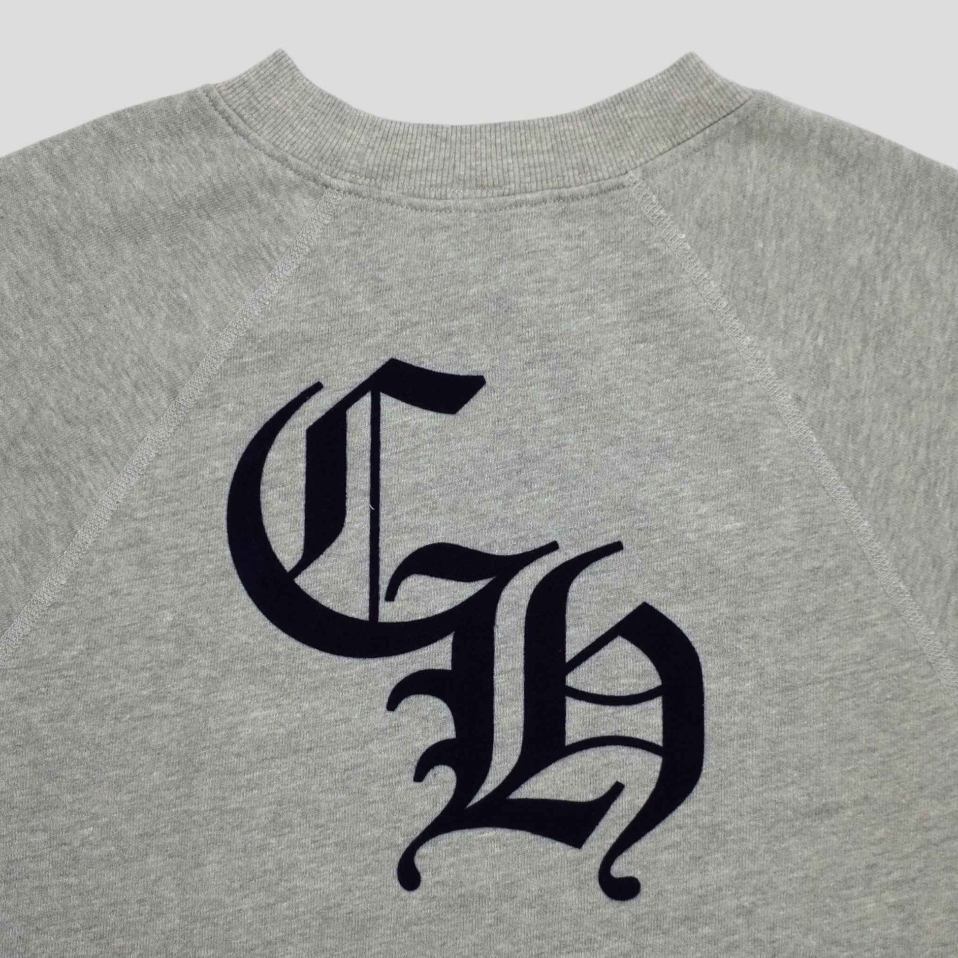 Chrome Hearts Women's Triple Cross CH Flocked Crewneck in Grey