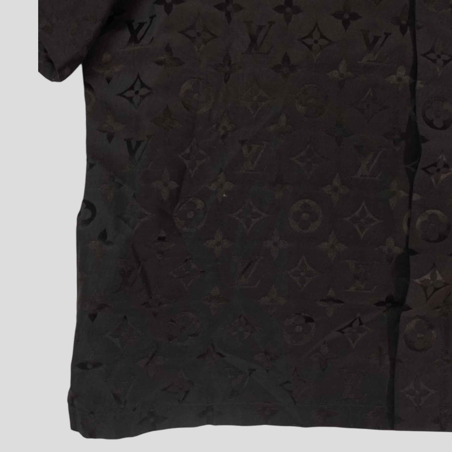 Louis Vuitton Monogram Moire Jacquard Silk Shirt in Black