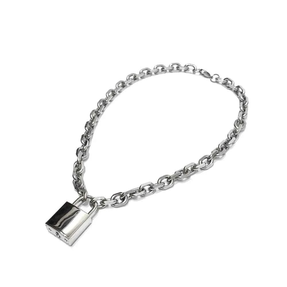 Chunky Stainless Steel Padlock Necklace
