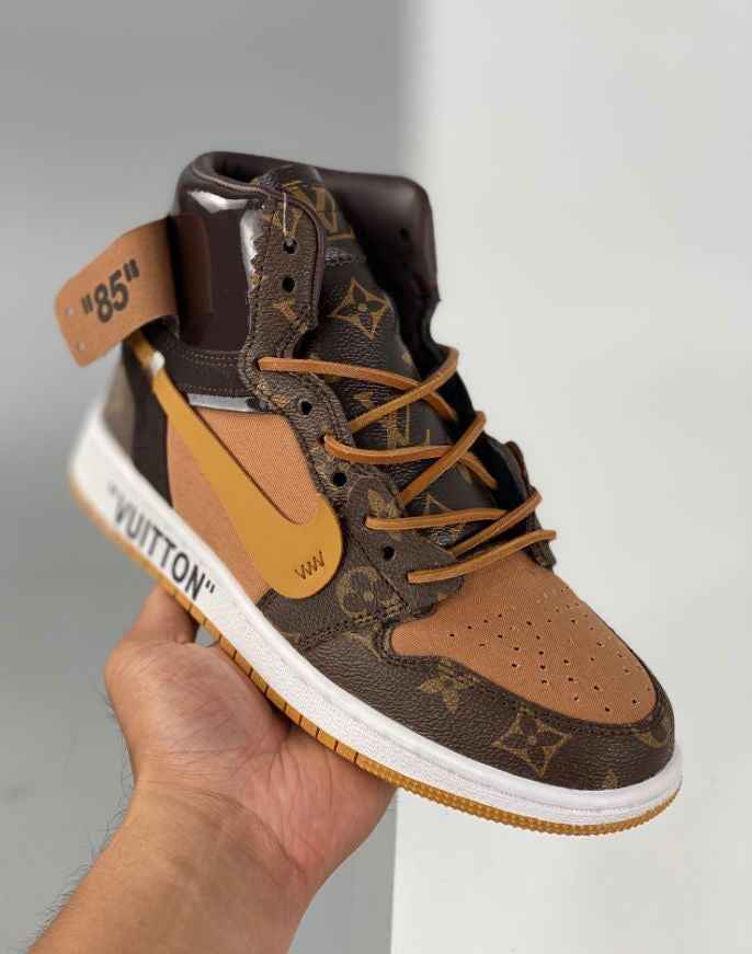 Custom Air Jordan 1 Monogram High Q  With Original Box SneakerNational