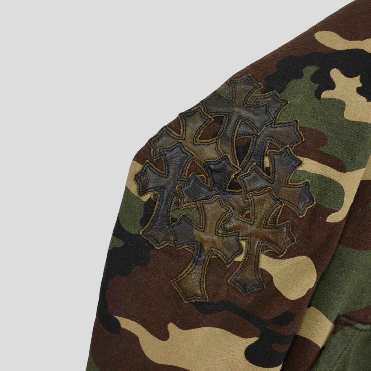 Chrome Hearts Vintage Cross Patch Thermal Zip Up Hoodie