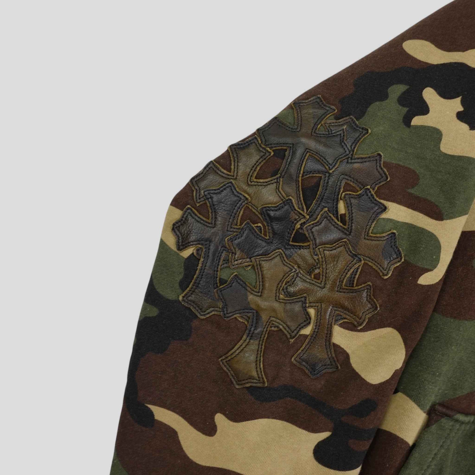 Chrome Hearts Vintage Cross Patch Thermal Zip Up Hoodie