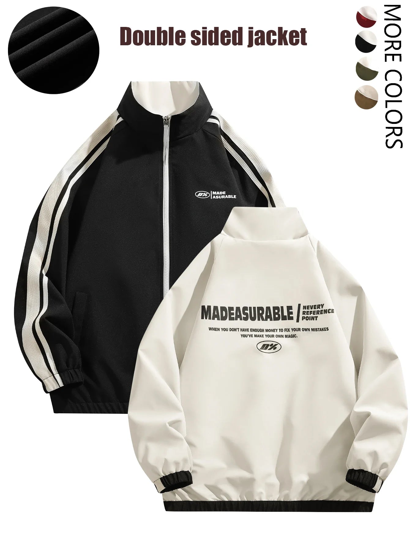 Reversible Loose Fit Zipper Jacket