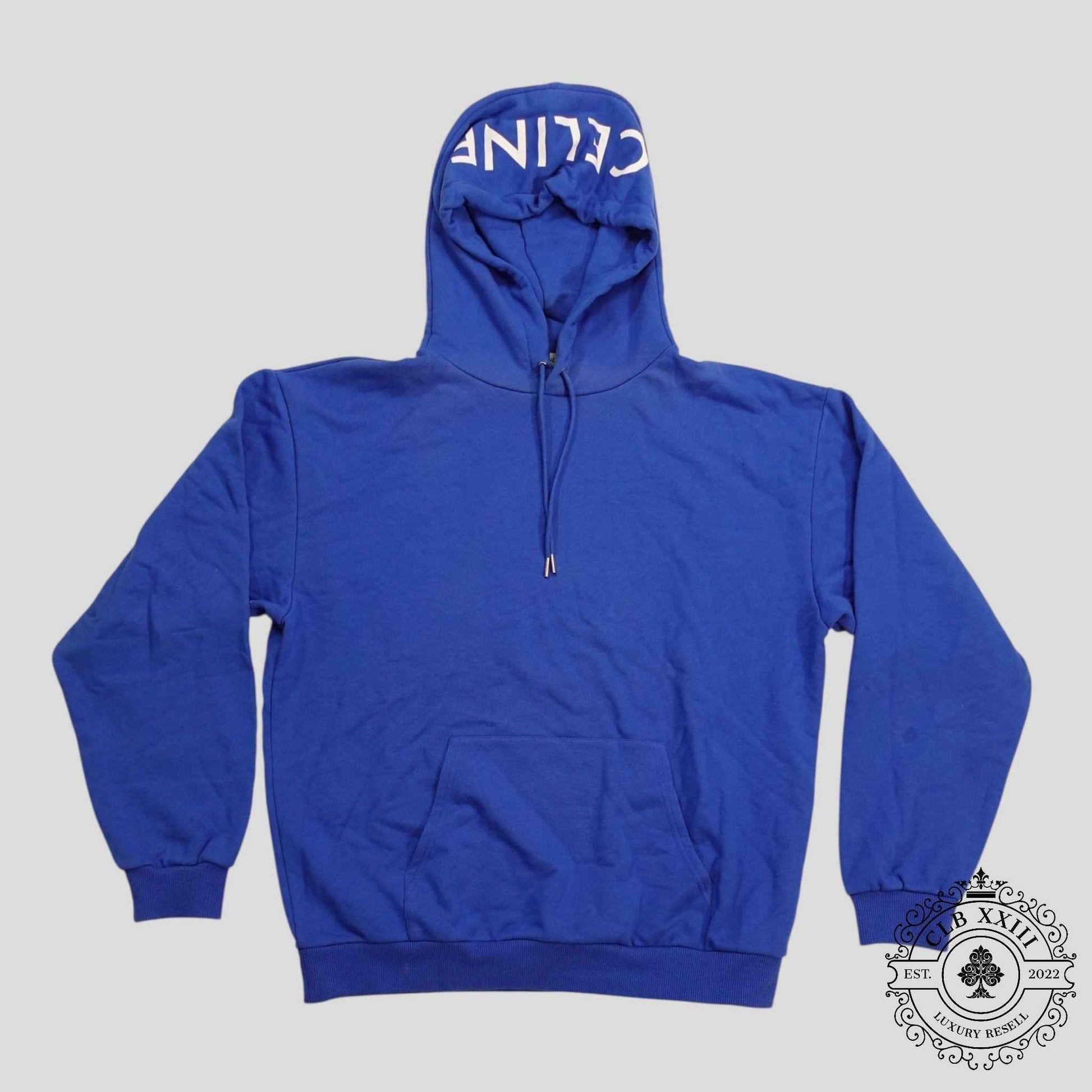 Celine Hood Logo Hoodie in Blue