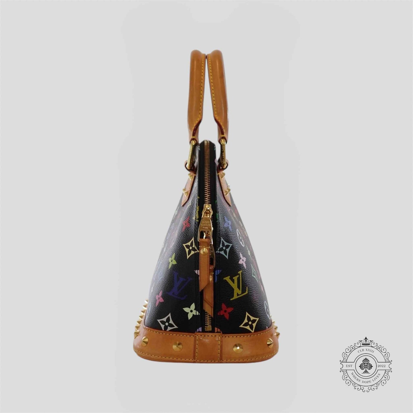 Louis Vuitton x Takashi Murakami Alma PM Monogram Handbag in Black