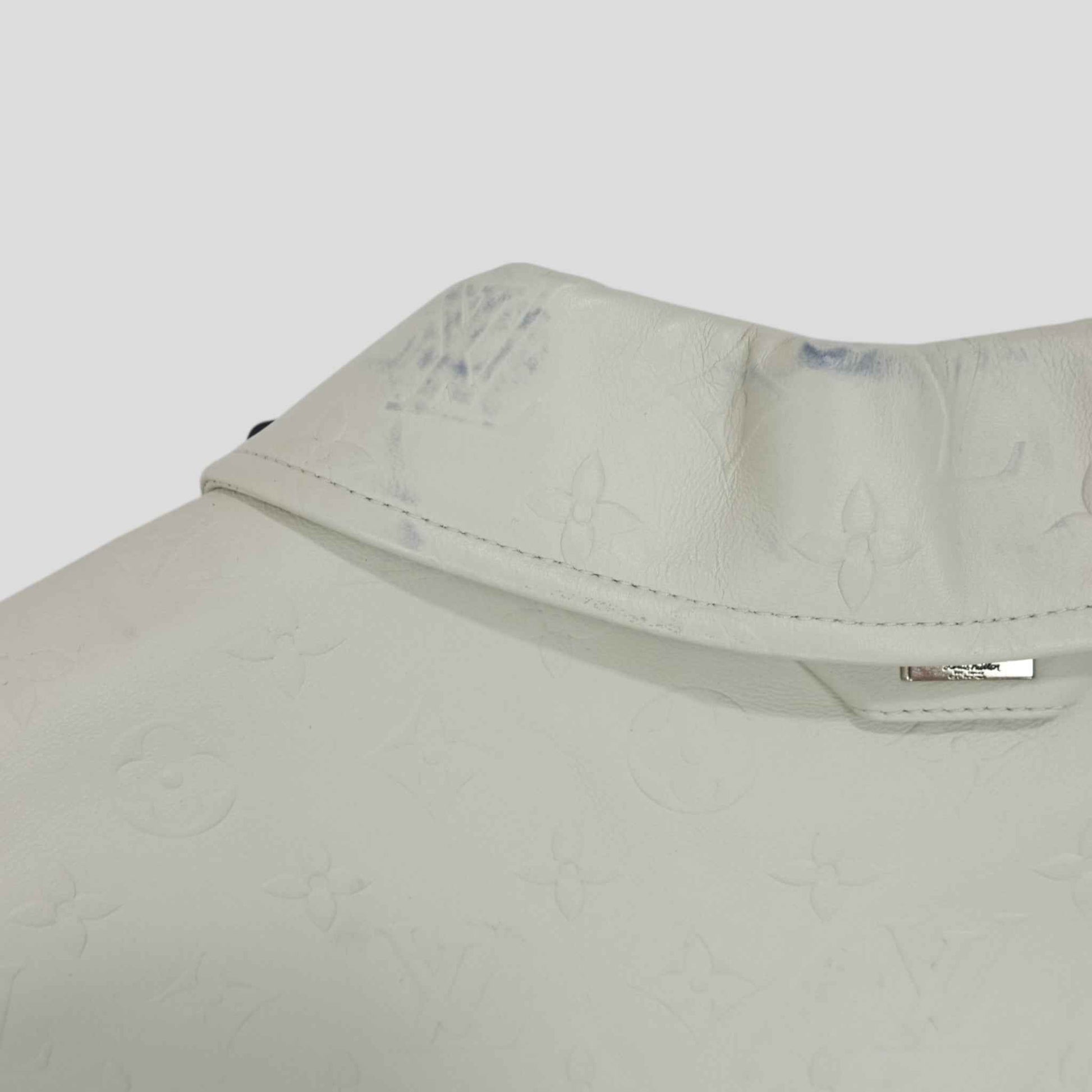 Louis Vuitton LVSE Debossed Monogram Mix Leather Jacket in White