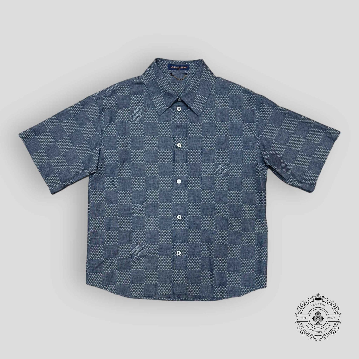 Louis Vuitton Damier Chambray Denim Shirt in Blue