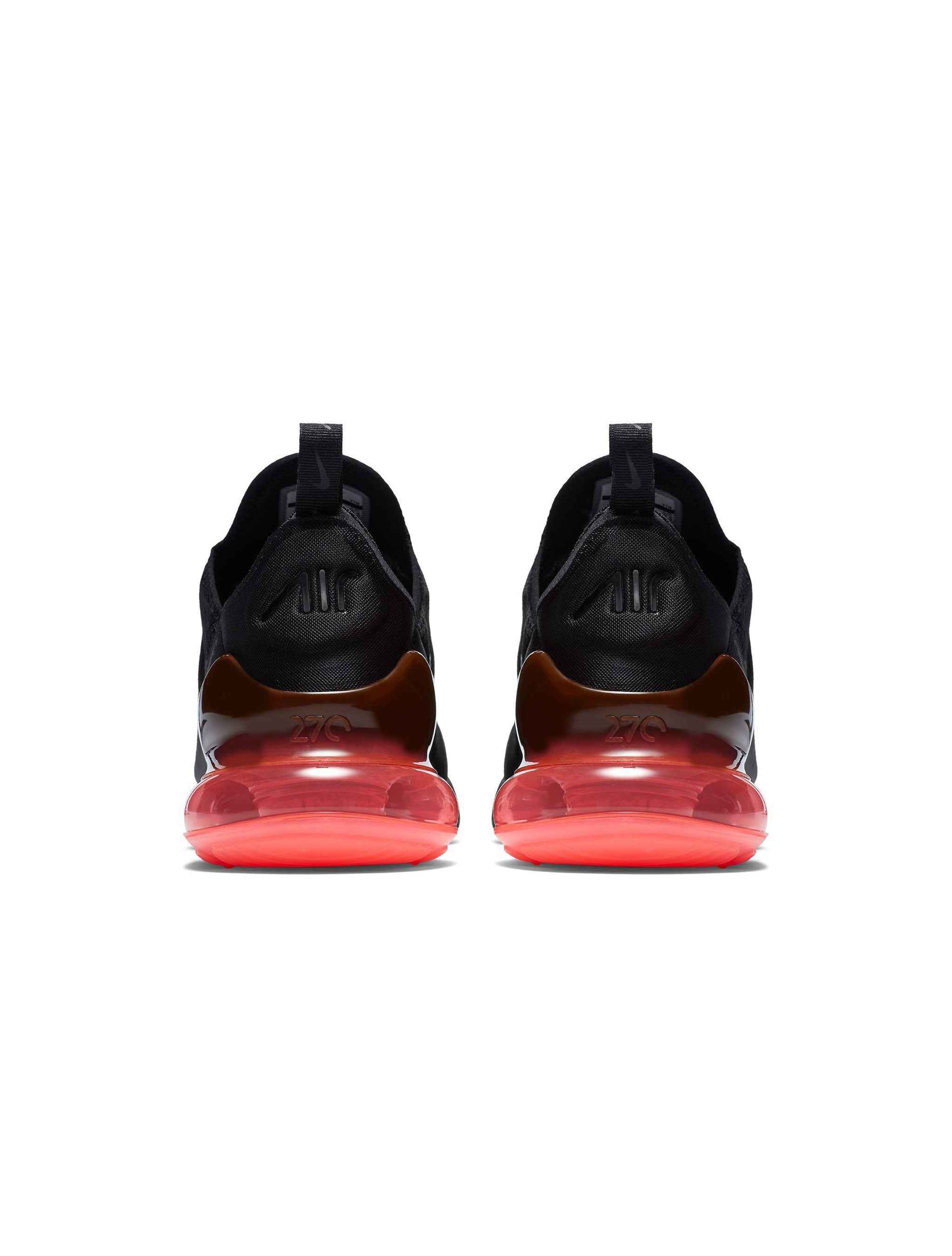 Nike Mens Air Max 270 Black/Black-Hot Punch