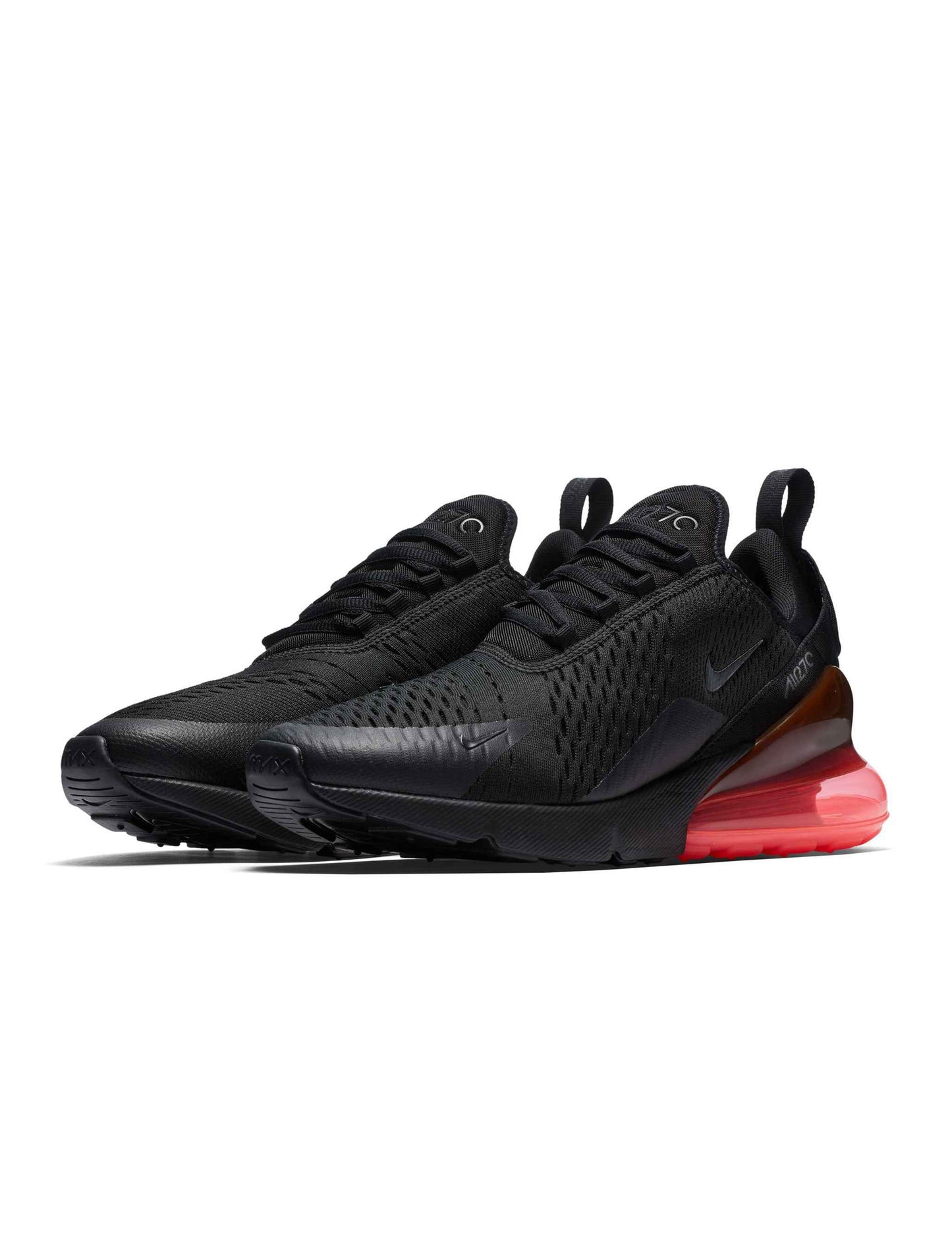 Nike Mens Air Max 270 Black/Black-Hot Punch