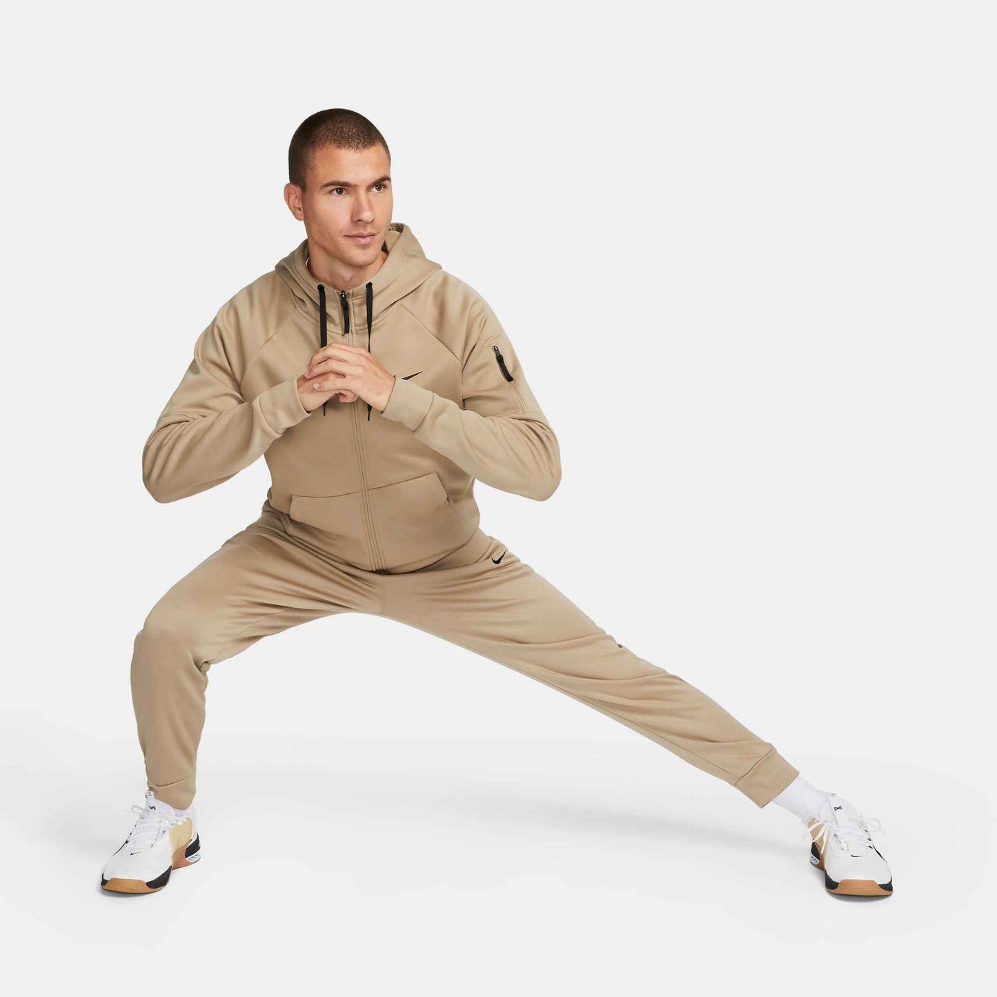 Nike Mens Therma Full Zip Fitness Top - Khaki