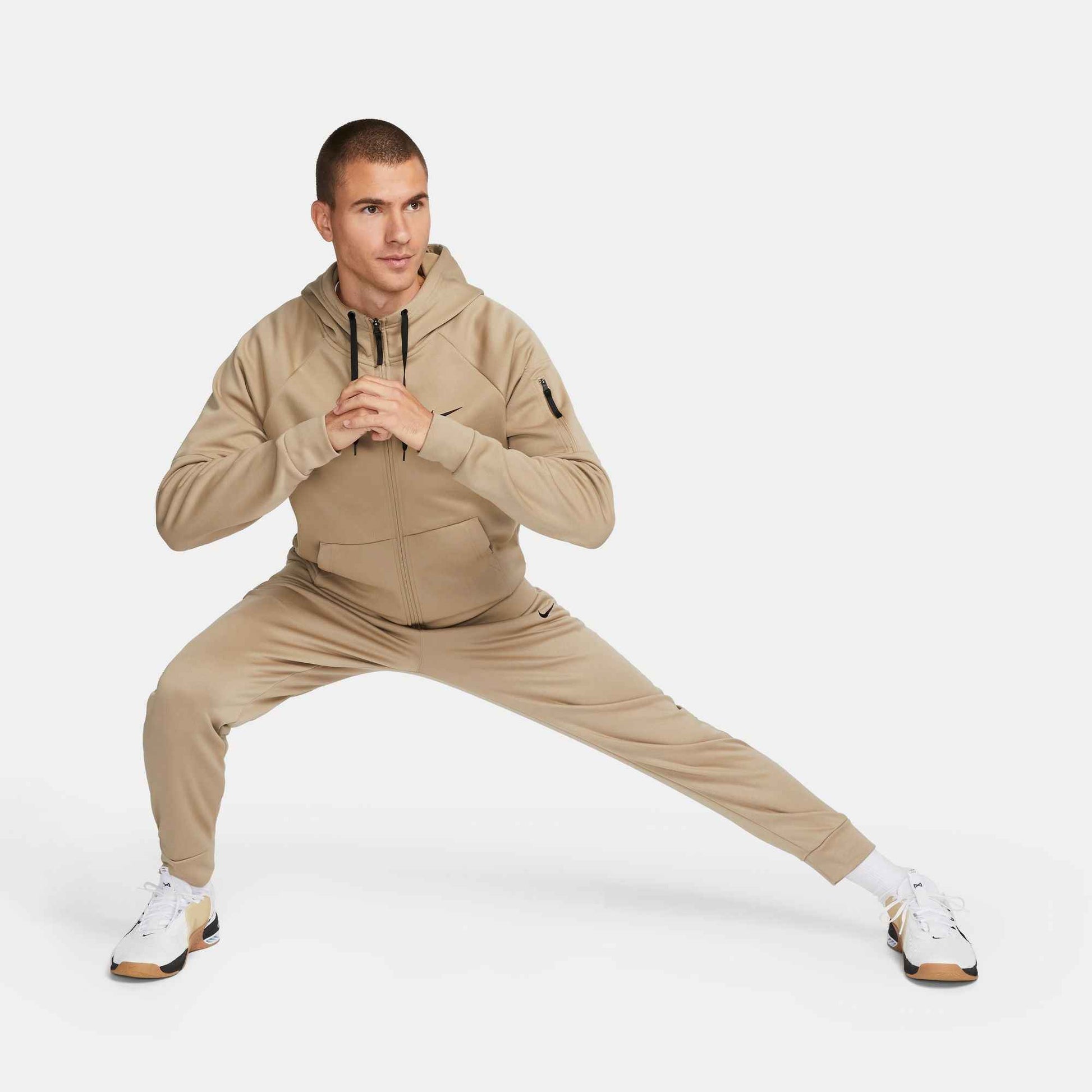 Nike Mens Therma Full Zip Fitness Top - Khaki
