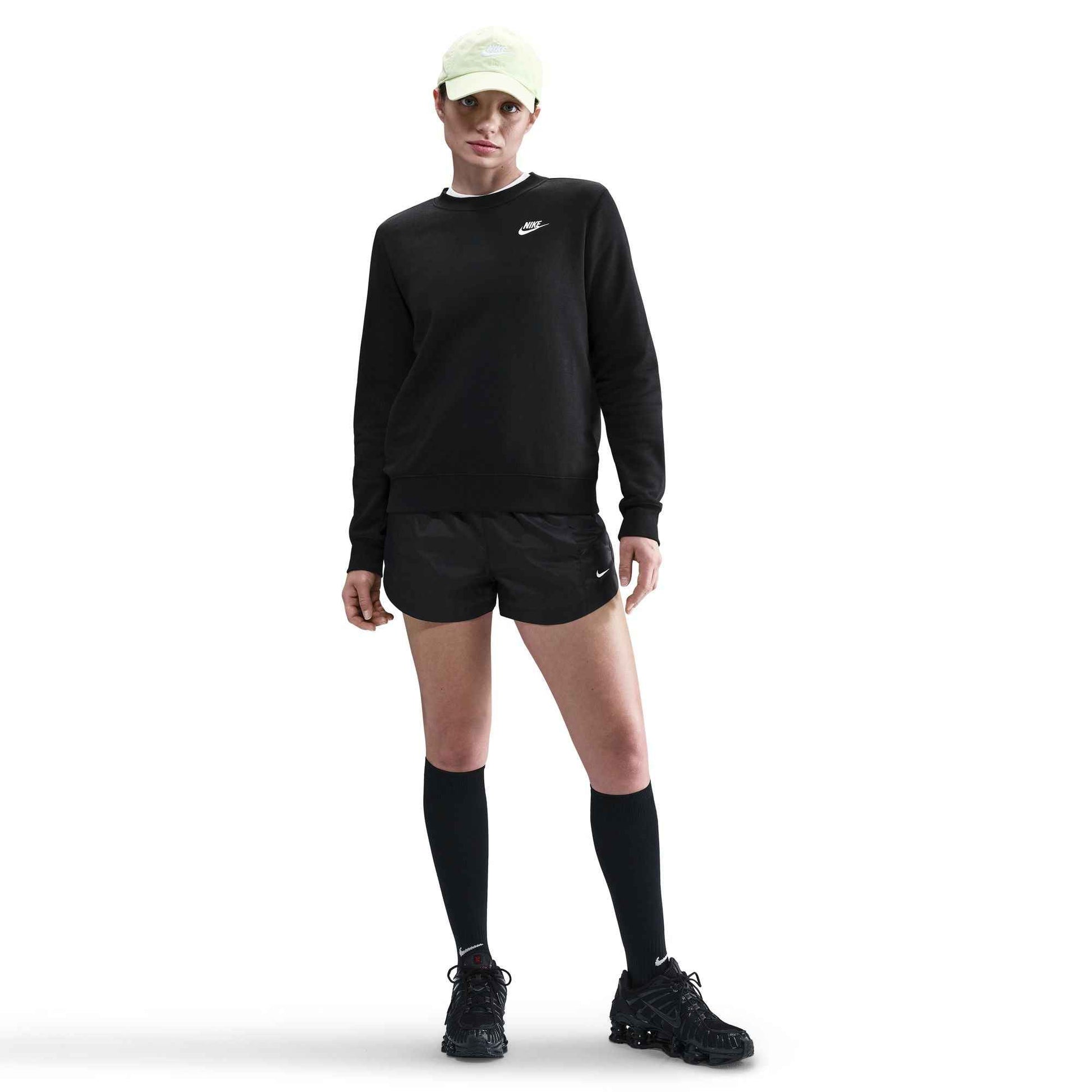 Nike Womens Club Fleece Crewneck - Black/White