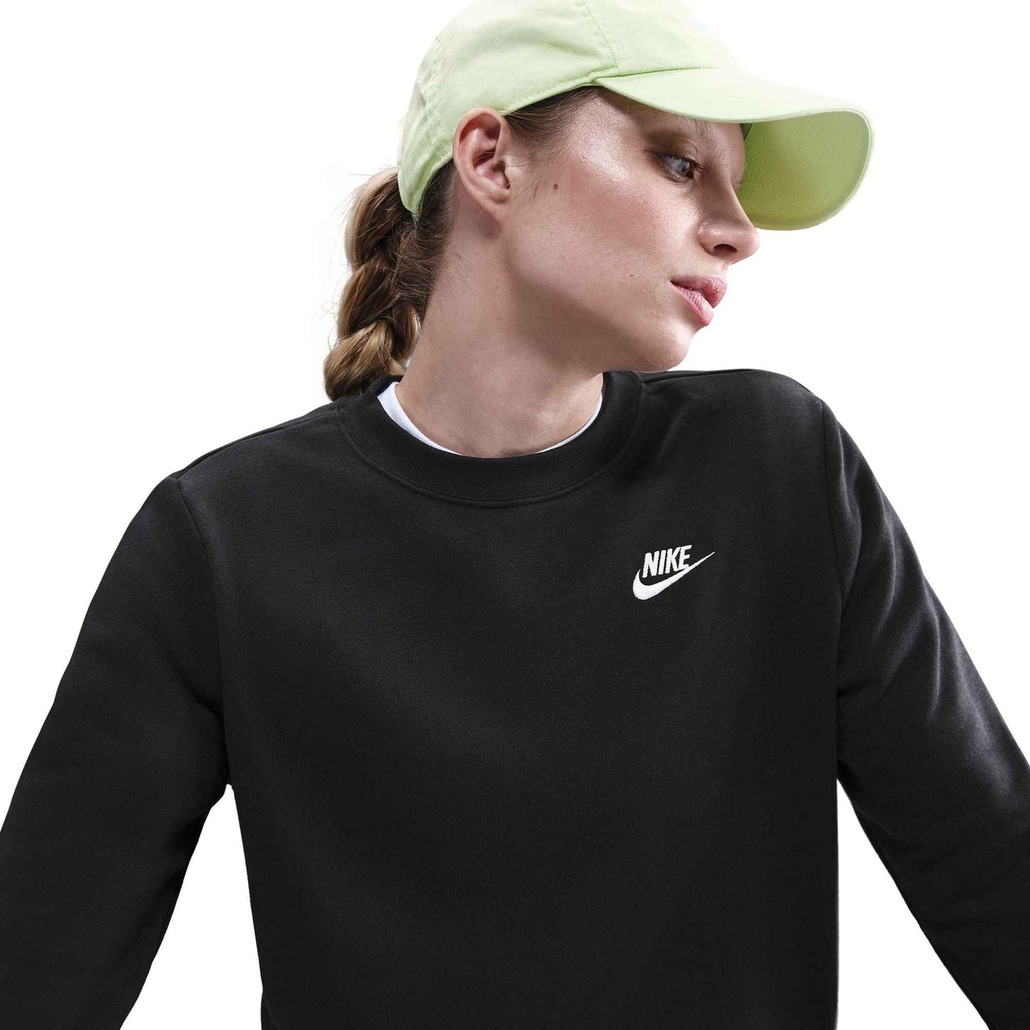 Nike Womens Club Fleece Crewneck - Black/White