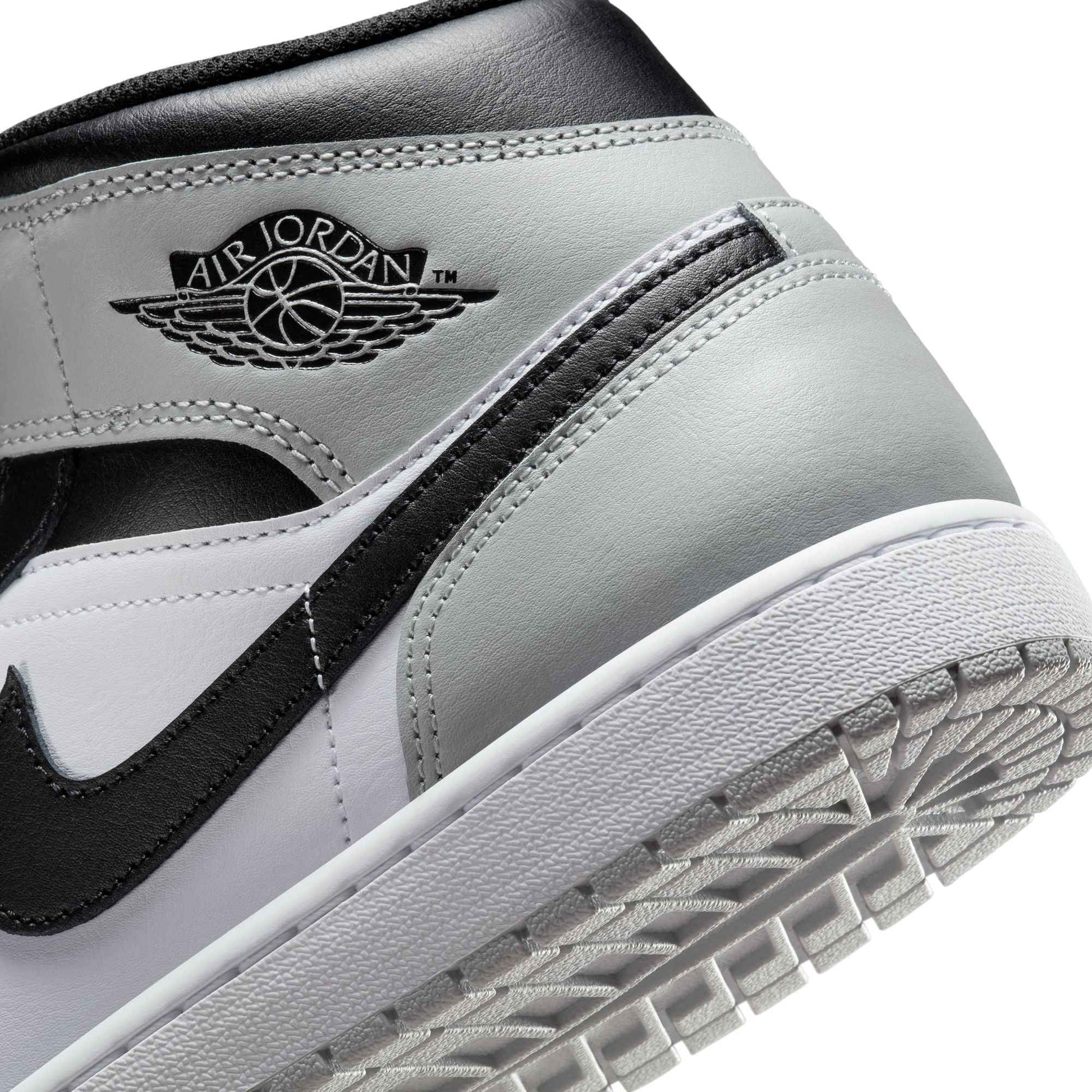 Air Jordan Mens 1 Mid - White/Smoke Grey