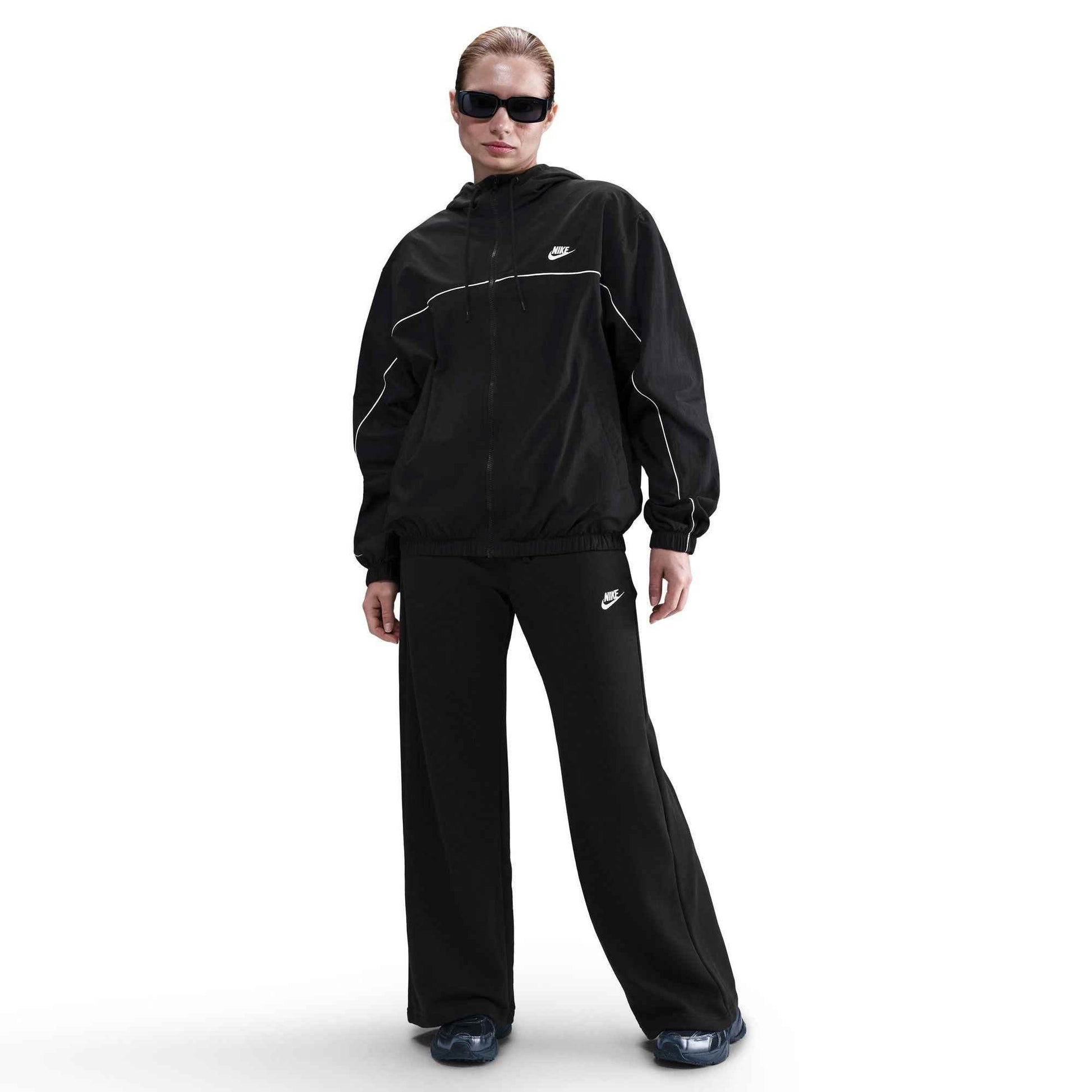 Nike Women's Mid-Rise Wide-Leg Sweatpants - Black