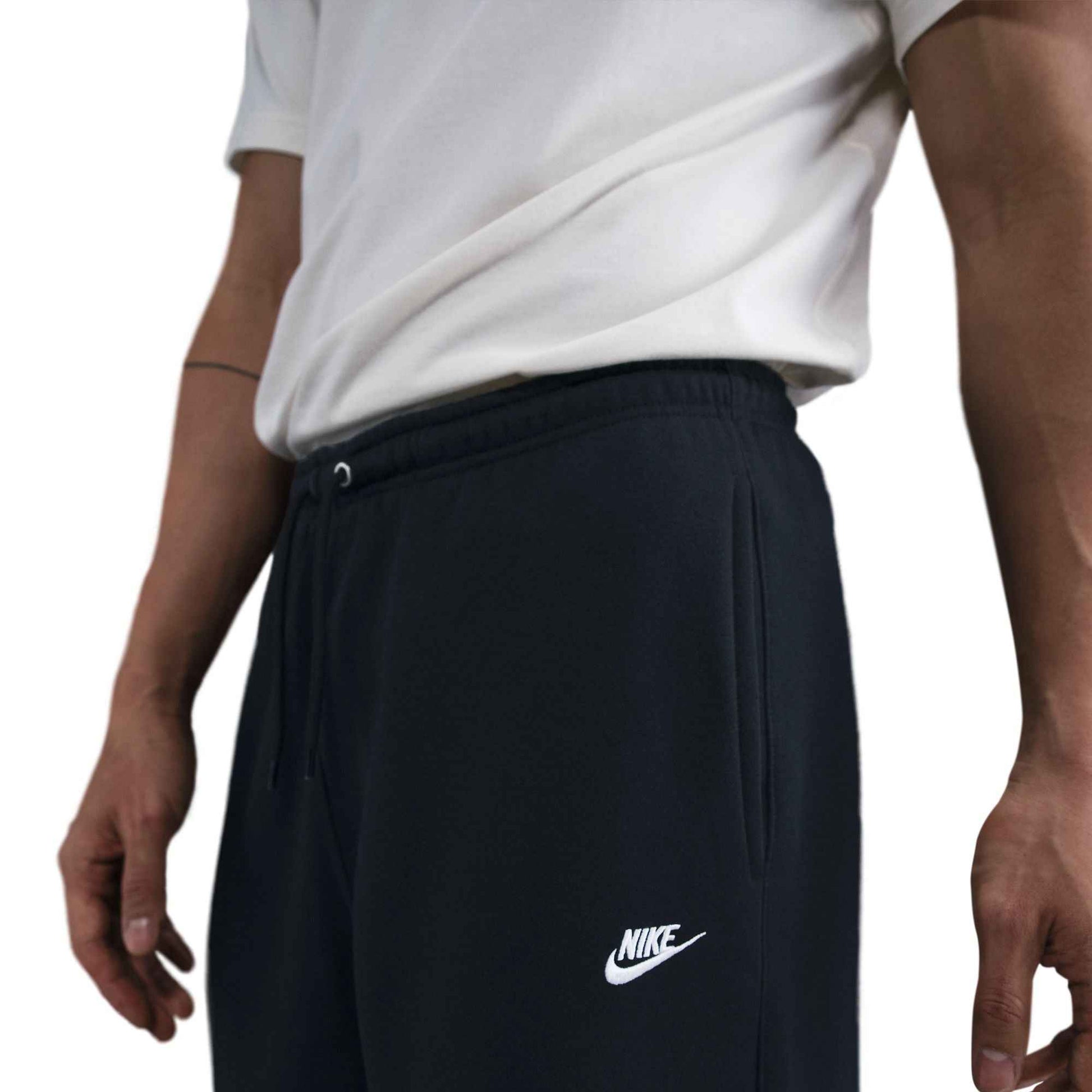 Nike Mens Club Open-Hem Sweatpants - Black