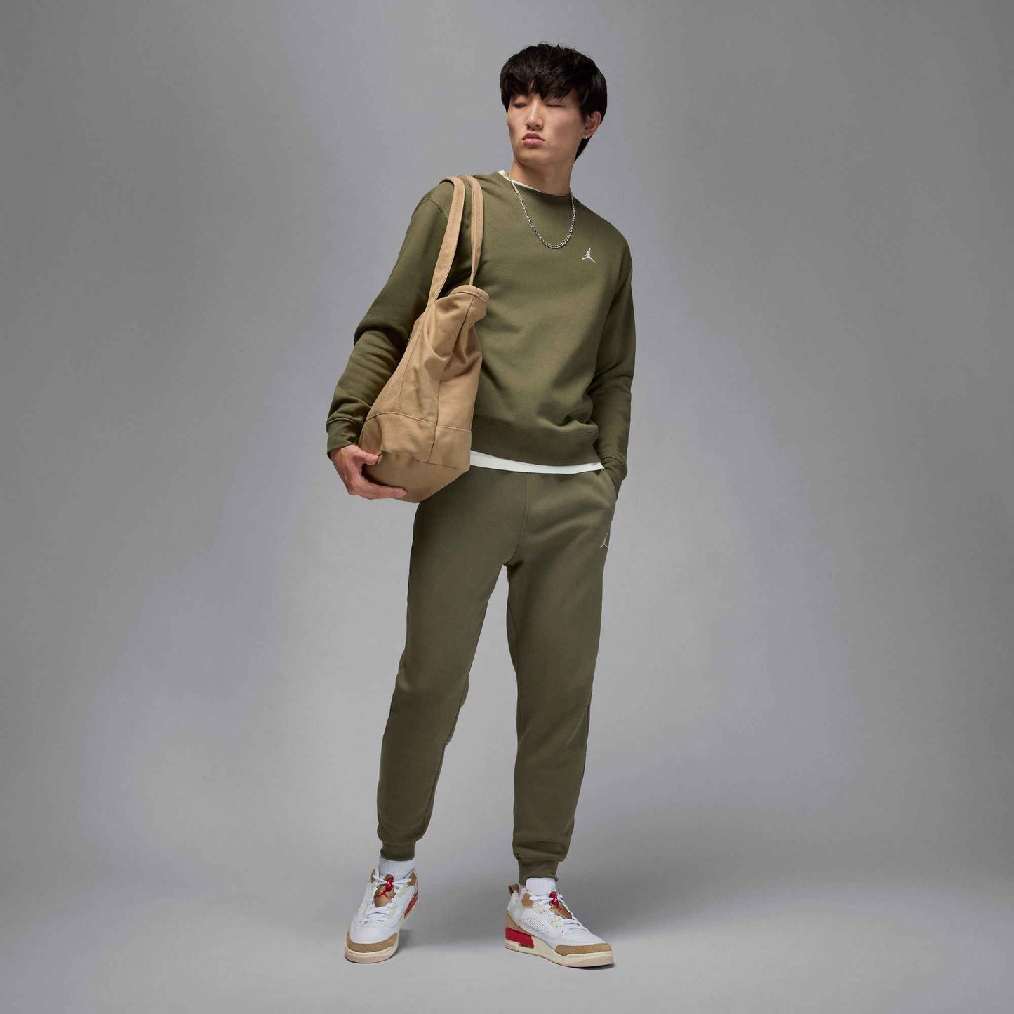Air Jordan Mens Brooklyn Fleece Joggers - Medium Olive