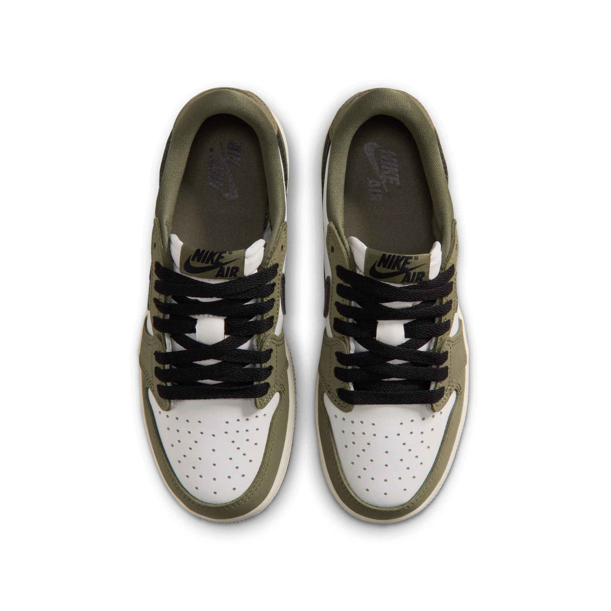 Air Jordan Big Kids 1 Retro Low - Medium Olive