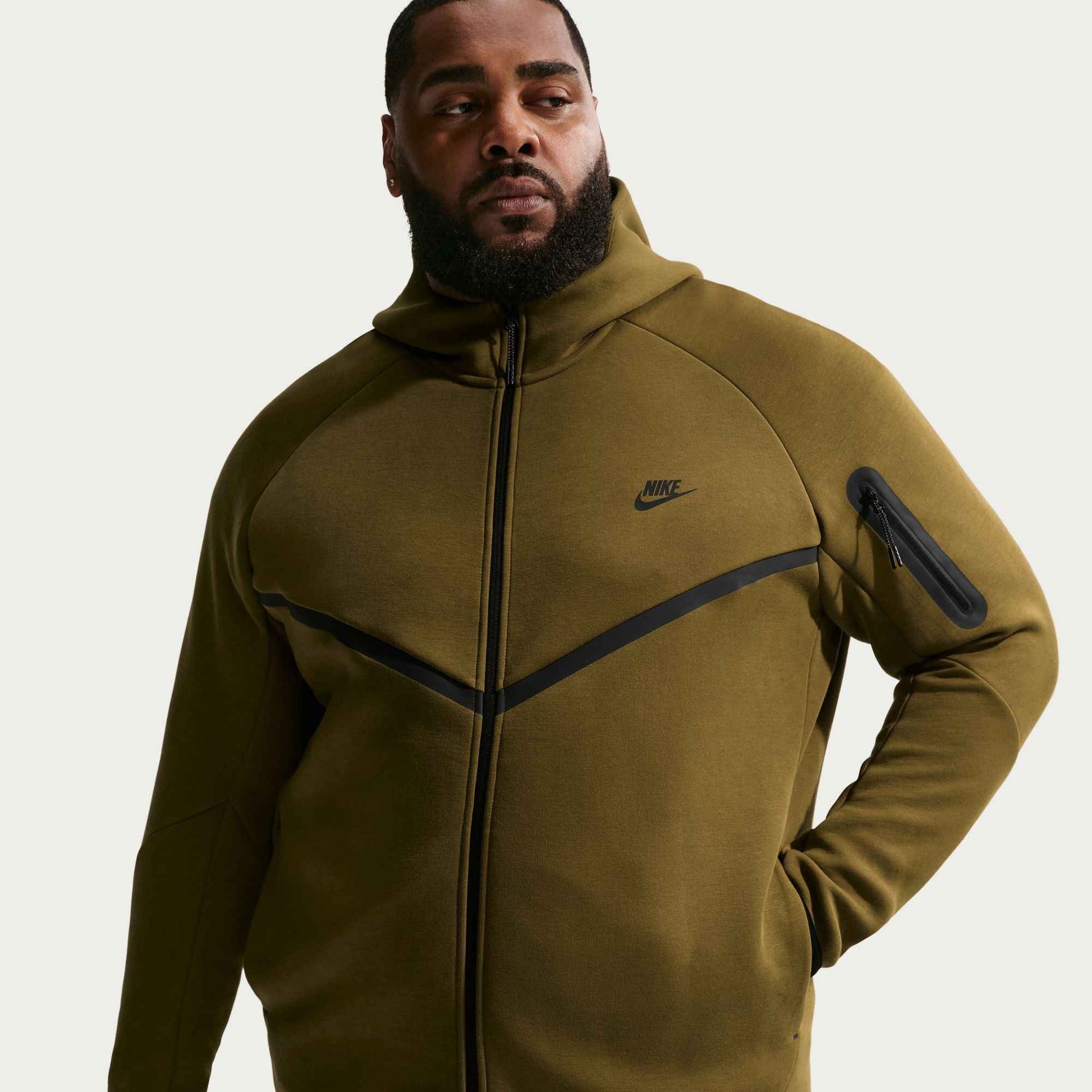 Nike Mens Tech Fleece Windrunner Jacket - Olive Flak