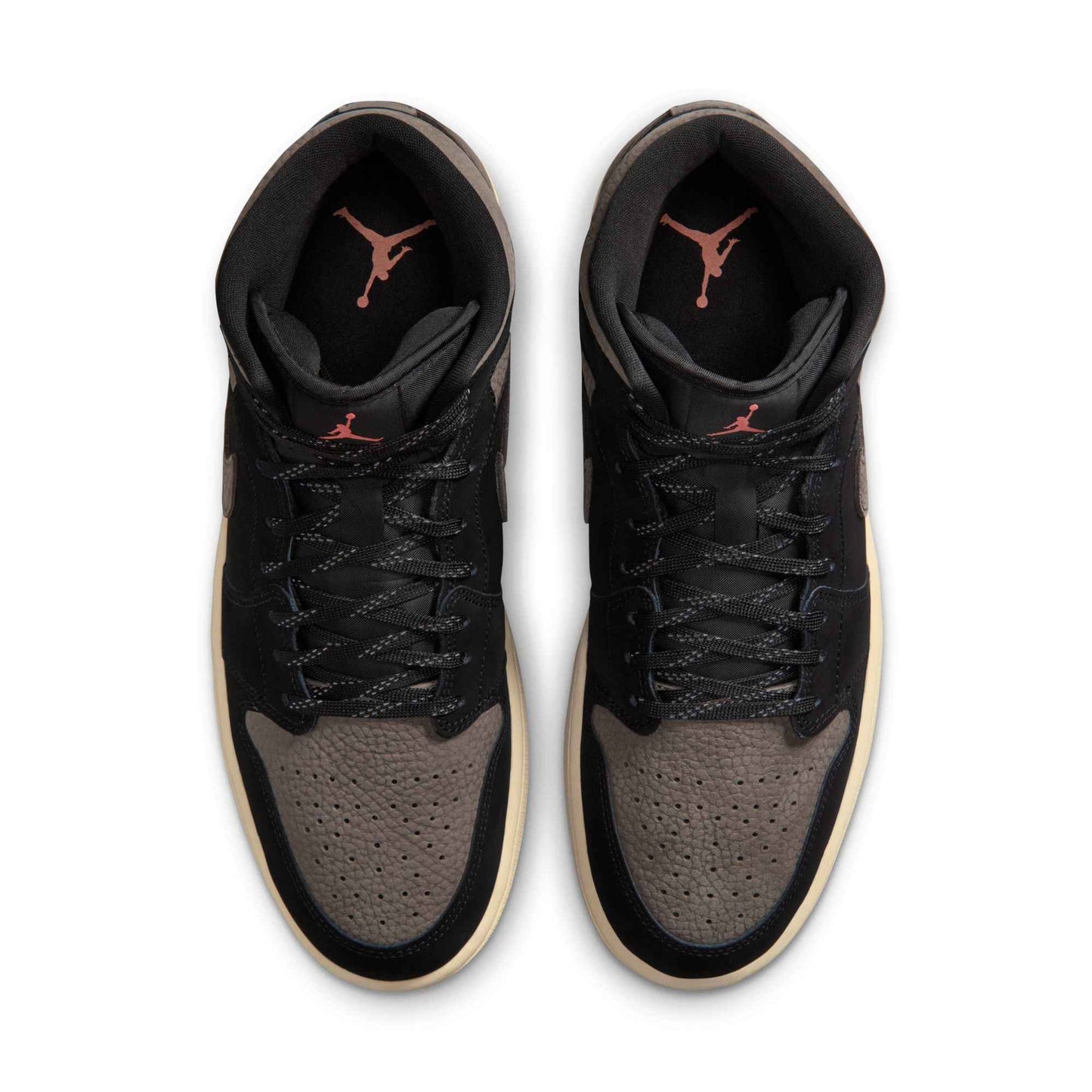 Air Jordan Mens 1 Mid SE - Black/Olive Grey