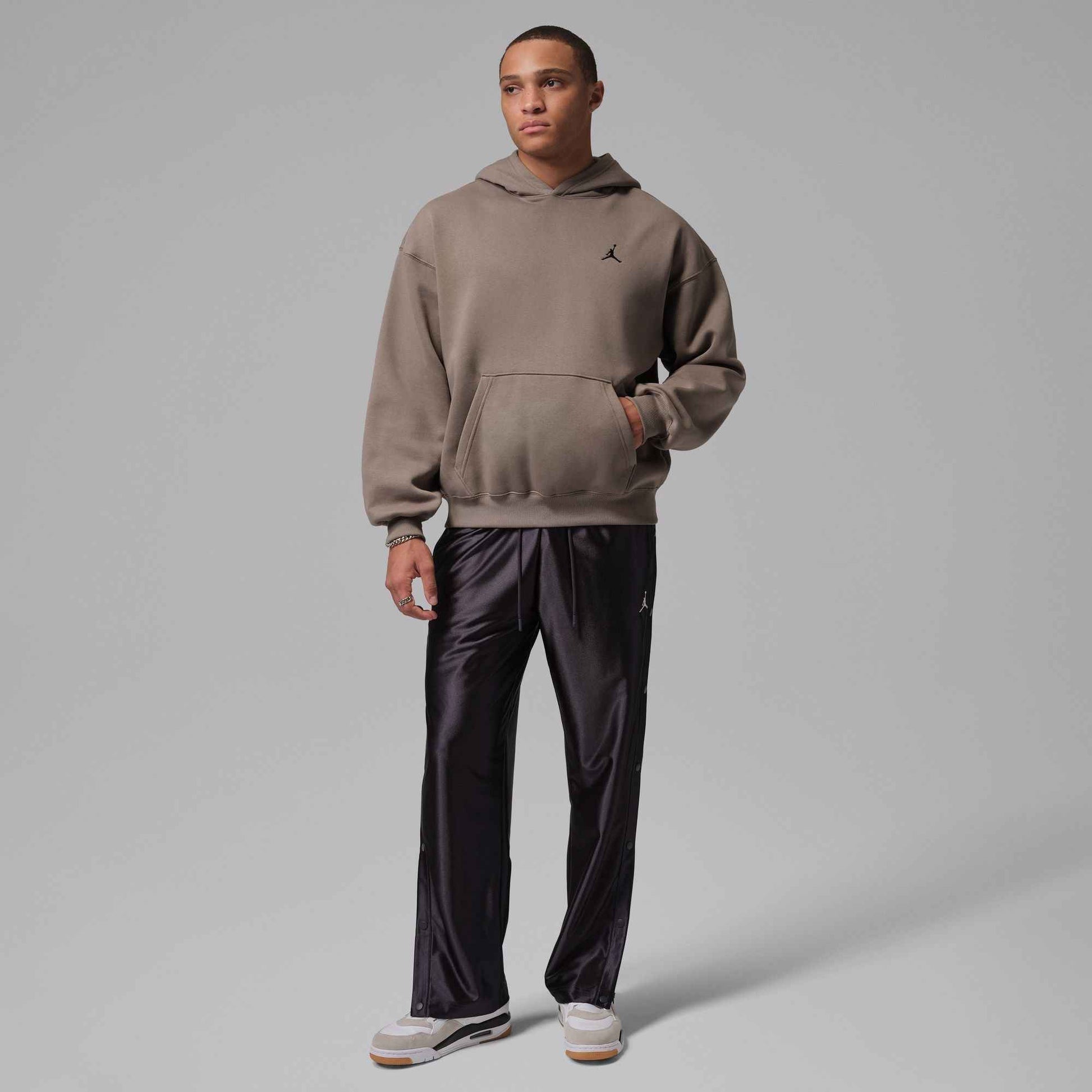 Air Jordan Mens Brooklyn Fleece Pullover Hoodie - Olive Grey