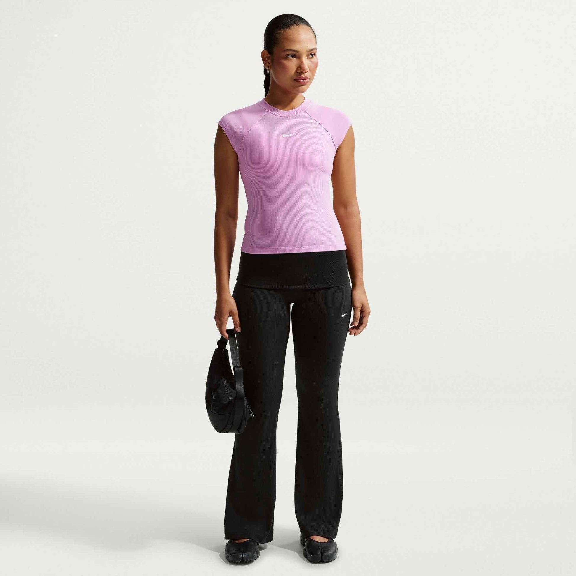 Nike Womens Chill Knit Tight Ribbed Pants - Black