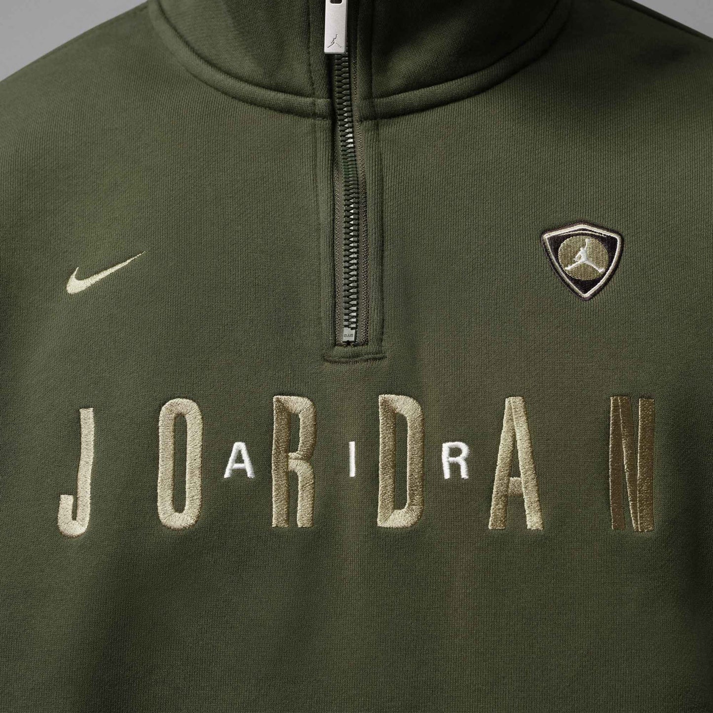 Air Jordan Mens Fleece 1/4 Zip - Cargo Khaki