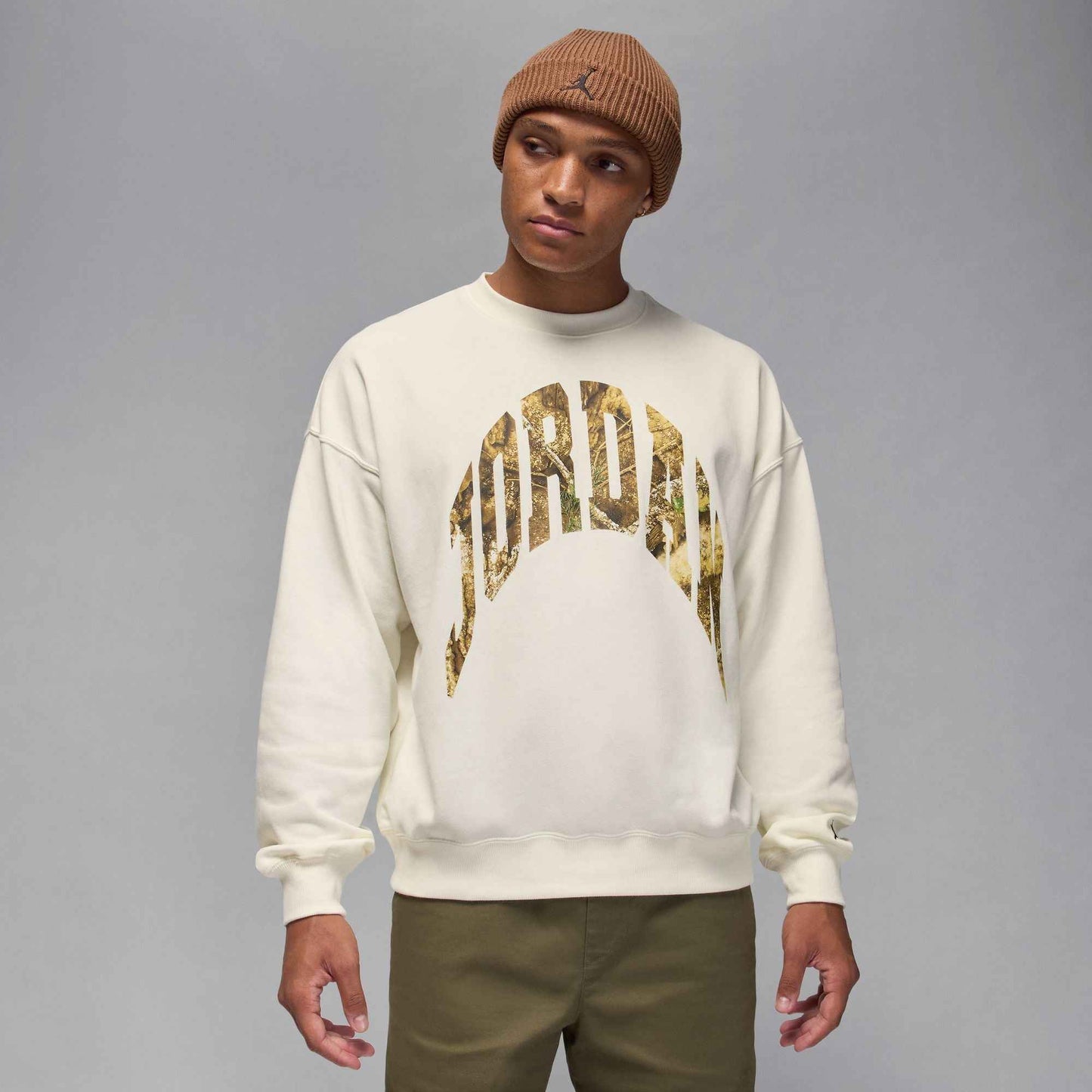 Air Jordan Mens French Terry Realtree Crewneck - Sail