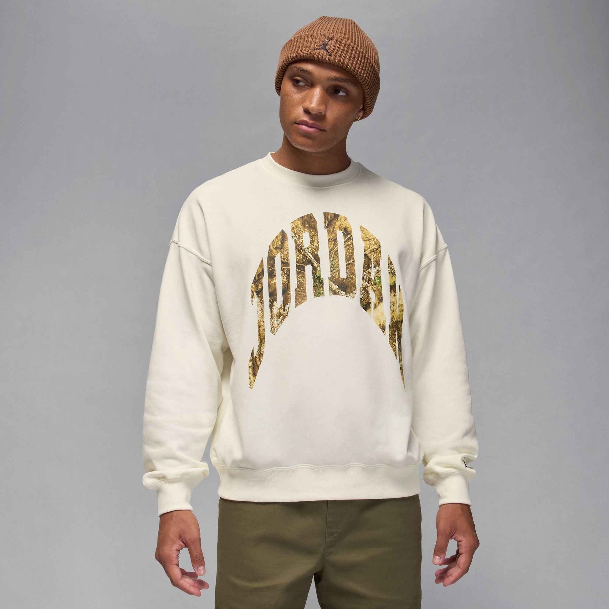 Air Jordan Mens French Terry Realtree Crewneck - Sail