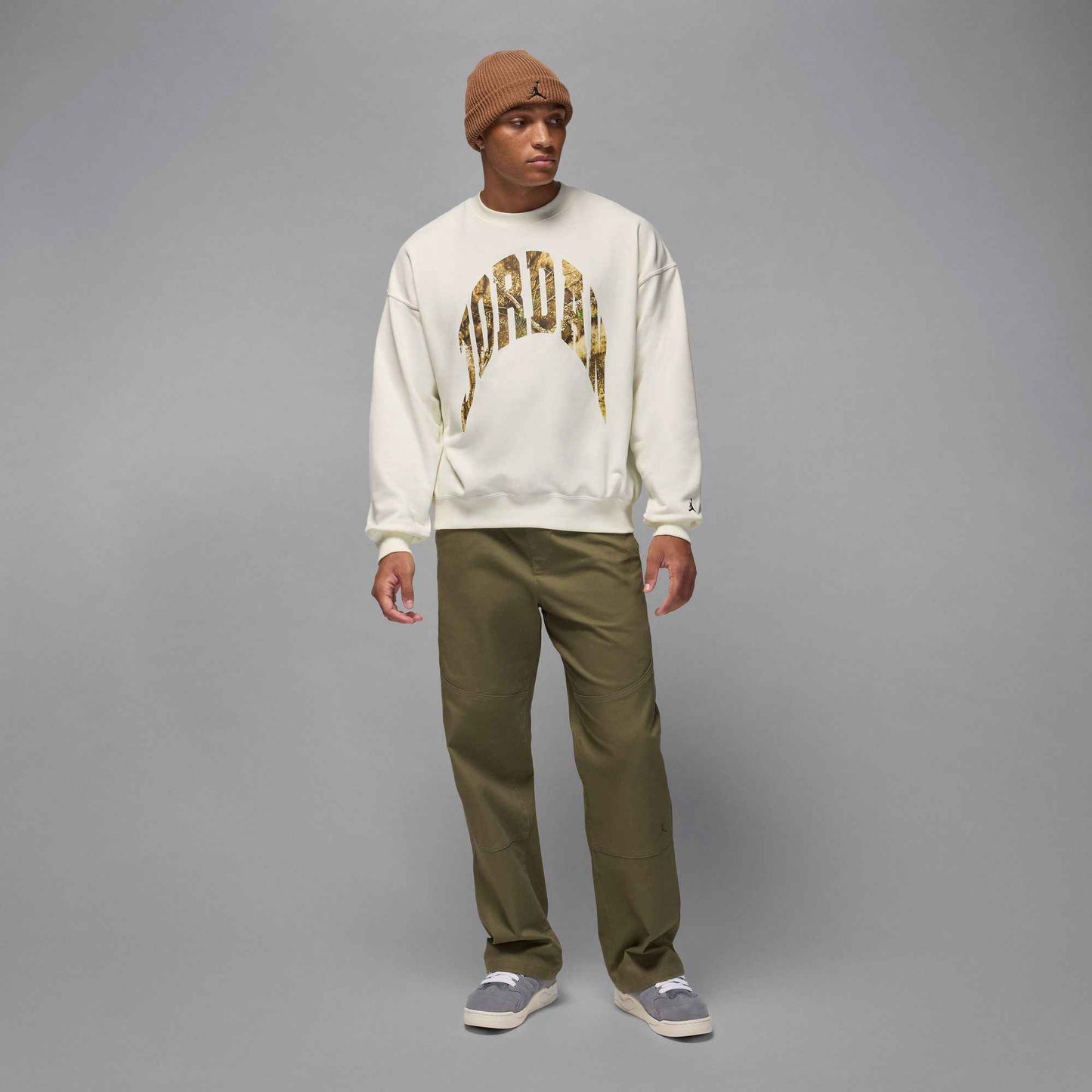 Air Jordan Mens French Terry Realtree Crewneck - Sail