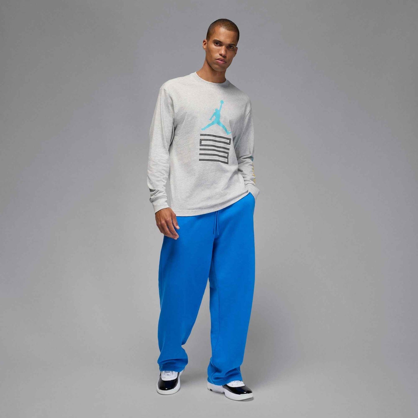 Air Jordan Mens Gamma Long Sleeve - Heather Grey