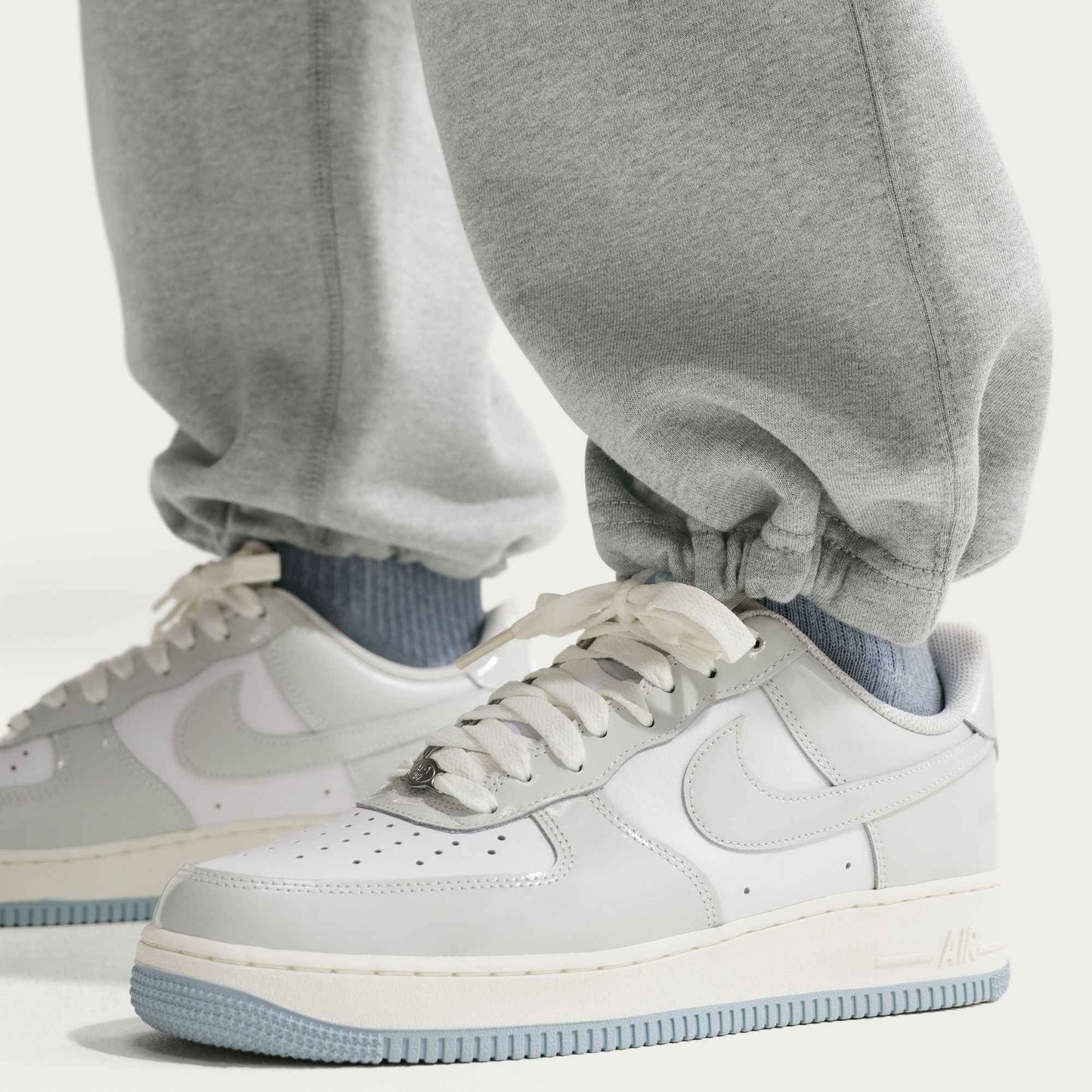 Nike Mens Solo Swoosh Joggers - Grey/White