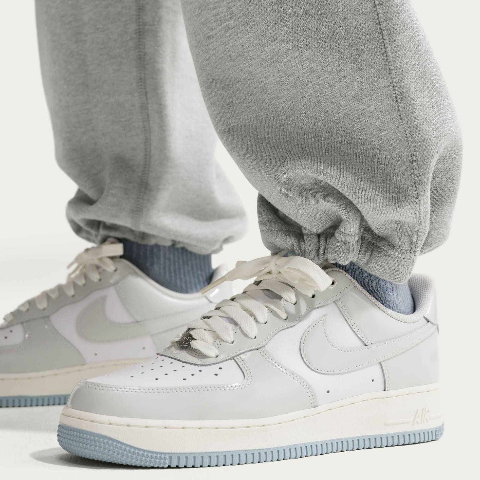 Nike Mens Solo Swoosh Joggers - Grey/White